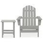 Adirondack chair with ottoman and garden table solid gray spruce by vidaXL, Garden sets - Ref: Foro24-315920, Price: 78,44 €,...