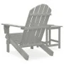 Adirondack chair with ottoman and garden table solid gray spruce by vidaXL, Garden sets - Ref: Foro24-315920, Price: 78,44 €,...