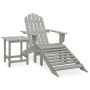Silla con otomana y mesa jardín Adirondack macizo abeto gris de vidaXL, Conjuntos de jardín - Ref: Foro24-315930, Precio: 89,...
