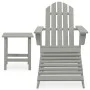 Adirondack chair with ottoman and garden table solid gray spruce by vidaXL, Garden sets - Ref: Foro24-315930, Price: 87,82 €,...