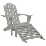 Adirondack chair with ottoman and garden table solid gray spruce by vidaXL, Garden sets - Ref: Foro24-315930, Price: 87,82 €,...