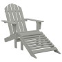 Silla con otomana y mesa jardín Adirondack macizo abeto gris de vidaXL, Conjuntos de jardín - Ref: Foro24-315930, Precio: 89,...