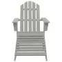 Adirondack chair with ottoman and garden table solid gray spruce by vidaXL, Garden sets - Ref: Foro24-315930, Price: 87,82 €,...