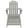 Silla con otomana y mesa jardín Adirondack macizo abeto gris de vidaXL, Conjuntos de jardín - Ref: Foro24-315930, Precio: 89,...