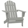 Adirondack chair with ottoman and garden table solid gray spruce by vidaXL, Garden sets - Ref: Foro24-315930, Price: 87,82 €,...