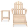 Silla Adirondack de jardín con otomana y mesa macizo abeto rosa de vidaXL, Conjuntos de jardín - Ref: Foro24-315932, Precio: ...