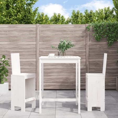 Set de mesa y taburetes altos jardín 3 pzas madera pino blanco en Conjuntos de jardín | Comprar online en Foru.es