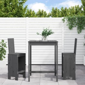Set de mesa y taburetes altos jardín 3 piezas madera pino gris en Conjuntos de jardín | Comprar online en Foru.es