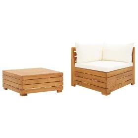 2-piece garden furniture with solid acacia wood cushions by vidaXL, Modular outdoor sofas - Ref: Foro24-316087, Price: 259,85...