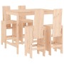 Set de mesa y taburetes altos jardín 5 pzas madera maciza pino en Conjuntos de jardín | Comprar online en Foru.es