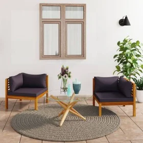 Corner sofa 2 pcs solid acacia wood dark gray cushions by vidaXL, Modular outdoor sofas - Ref: Foro24-316278, Price: 358,35 €...
