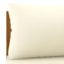 Sofás de esquina 2 uds cojines blanco crema madera de acacia de vidaXL, Sofás modulares de exterior - Ref: Foro24-316279, Pre...