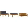 3-piece garden furniture with dark gray acacia wood cushions by vidaXL, Modular outdoor sofas - Ref: Foro24-316280, Price: 25...