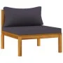 3-piece garden furniture with dark gray acacia wood cushions by vidaXL, Modular outdoor sofas - Ref: Foro24-316280, Price: 25...