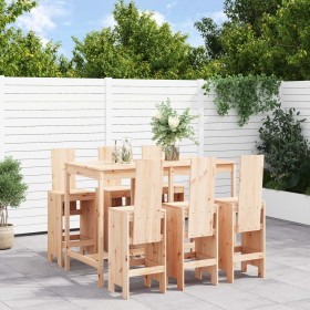 Set de mesa y taburetes altos jardín 7 pzas madera maciza pino en Conjuntos de jardín | Comprar online en Foru.es