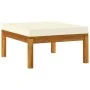 Gartenmöbel 3 Stück Kissen weiß cremefarbenes Akazienholz von vidaXL, Modulare Sofas für den Außenbereich - Ref: Foro24-31628...