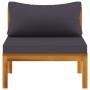 Juego de sofás 2 pzas con cojines gris oscuro madera de acacia de vidaXL, Sofás modulares de exterior - Ref: Foro24-316282, P...