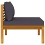 2-piece sofa set with dark gray acacia wood cushions by vidaXL, Modular outdoor sofas - Ref: Foro24-316282, Price: 291,77 €, ...
