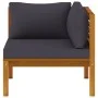 2-piece sofa set with dark gray acacia wood cushions by vidaXL, Modular outdoor sofas - Ref: Foro24-316282, Price: 291,77 €, ...