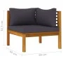 2-piece sofa set with dark gray acacia wood cushions by vidaXL, Modular outdoor sofas - Ref: Foro24-316282, Price: 291,77 €, ...