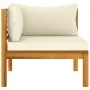 2-piece sofa set with white cream acacia wood cushions by vidaXL, Modular outdoor sofas - Ref: Foro24-316283, Price: 315,53 €...