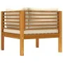2-piece sofa set with white cream acacia wood cushions by vidaXL, Modular outdoor sofas - Ref: Foro24-316283, Price: 315,53 €...
