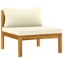 2-piece sofa set with white cream acacia wood cushions by vidaXL, Modular outdoor sofas - Ref: Foro24-316283, Price: 315,53 €...