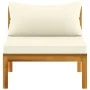 2-piece sofa set with white cream acacia wood cushions by vidaXL, Modular outdoor sofas - Ref: Foro24-316283, Price: 315,53 €...