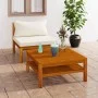 2-piece sofa set with cream white cushions and acacia wood. by vidaXL, Modular outdoor sofas - Ref: Foro24-316285, Price: 189...