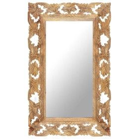Espejo tallado a mano marrón 80x50 cm madera maciza de mango de vidaXL, Espejos - Ref: Foro24-321639, Precio: 102,64 €, Descu...