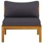 Center Sectional Sofa with Dark Gray Acacia Wood Cushions by vidaXL, Modular outdoor sofas - Ref: Foro24-316288, Price: 129,4...