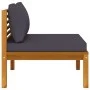 Center Sectional Sofa with Dark Gray Acacia Wood Cushions by vidaXL, Modular outdoor sofas - Ref: Foro24-316288, Price: 129,4...