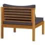 Center Sectional Sofa with Dark Gray Acacia Wood Cushions by vidaXL, Modular outdoor sofas - Ref: Foro24-316288, Price: 129,4...