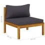 Center Sectional Sofa with Dark Gray Acacia Wood Cushions by vidaXL, Modular outdoor sofas - Ref: Foro24-316288, Price: 129,4...