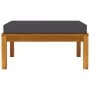 Footstool with dark gray cushion solid acacia wood by vidaXL, Modular outdoor sofas - Ref: Foro24-316290, Price: 88,23 €, Dis...