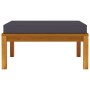 Reposapiés con cojín gris oscuro madera maciza de acacia de vidaXL, Sofás modulares de exterior - Ref: Foro24-316290, Precio:...