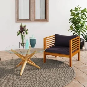 Dark gray garden chair with solid acacia wood cushions by vidaXL, Modular outdoor sofas - Ref: Foro24-316293, Price: 175,20 €...
