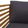 Silla de jardín con cojines gris oscuro madera maciza acacia de vidaXL, Sofás modulares de exterior - Ref: Foro24-316293, Pre...