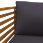 Silla de jardín con cojines gris oscuro madera maciza acacia de vidaXL, Sofás modulares de exterior - Ref: Foro24-316293, Pre...