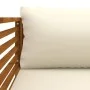 Silla de jardín y cojines blanco crema madera maciza de acacia de vidaXL, Sofás modulares de exterior - Ref: Foro24-316294, P...
