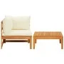 Set muebles de jardín 2 pzas cojines crema madera de acacia de vidaXL, Sofás modulares de exterior - Ref: Foro24-316316, Prec...