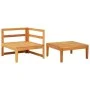 Set muebles de jardín 2 pzas cojines crema madera de acacia de vidaXL, Sofás modulares de exterior - Ref: Foro24-316316, Prec...