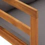 Liege mit dunkelgrauen Kissen aus massivem Akazienholz von vidaXL, Modulare Sofas für den Außenbereich - Ref: Foro24-316317, ...