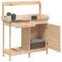 Mesa para macetas con armario madera de abeto 110,5x45x124,5 cm en Soportes para macetas | Comprar online en Foru.es