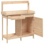 Mesa para macetas con armario madera de abeto 110,5x45x124,5 cm en Soportes para macetas | Comprar online en Foru.es