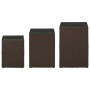 Mesa auxiliar 3 pzas superficie vidrio ratán sintético marrón de vidaXL, Mesas auxiliares - Ref: Foro24-316380, Precio: 85,21...