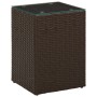 Mesa auxiliar 3 pzas superficie vidrio ratán sintético marrón de vidaXL, Mesas auxiliares - Ref: Foro24-316380, Precio: 85,21...
