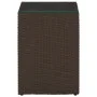 Side table set, glass surface, synthetic brown rattan by vidaXL, Side tables - Ref: Foro24-316380, Price: 84,74 €, Discount: %
