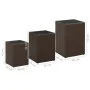Side table set, glass surface, synthetic brown rattan by vidaXL, Side tables - Ref: Foro24-316380, Price: 84,74 €, Discount: %