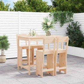 Set de mesa y taburetes altos jardín 5 pzas madera maciza pino en Conjuntos de jardín | Comprar online en Foru.es